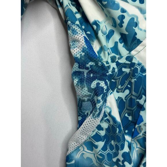 Kryptek Men's Long Sleeve Blue Vented "Shiner" Button Up Fishing Shirt - Size M - Picture 3 of 6